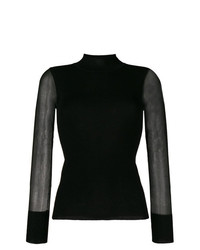 schwarzer Pullover mit einem Rundhalsausschnitt von Edward Achour Paris