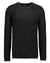 schwarzer Pullover mit einem Rundhalsausschnitt von Eight2Nine
