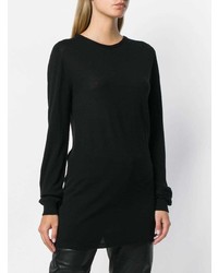 schwarzer Pullover mit einem Rundhalsausschnitt von Rick Owens