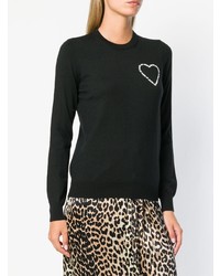 schwarzer Pullover mit einem Rundhalsausschnitt von Love Moschino