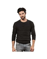 schwarzer Pullover mit einem Rundhalsausschnitt von EMILIO ADANI