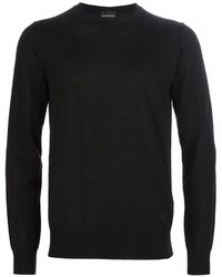 schwarzer Pullover mit einem Rundhalsausschnitt von Emporio Armani