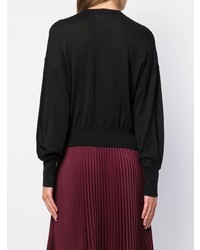 schwarzer Pullover mit einem Rundhalsausschnitt von Enfold