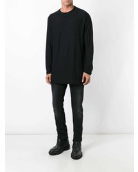 schwarzer Pullover mit einem Rundhalsausschnitt von Forme D'expression