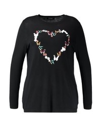 schwarzer Pullover mit einem Rundhalsausschnitt von Evans