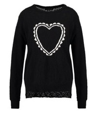 schwarzer Pullover mit einem Rundhalsausschnitt von Even&Odd