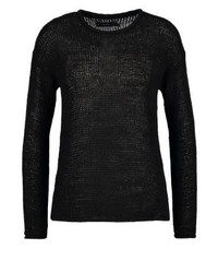 schwarzer Pullover mit einem Rundhalsausschnitt von Even&Odd