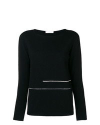 schwarzer Pullover mit einem Rundhalsausschnitt von Fabiana Filippi