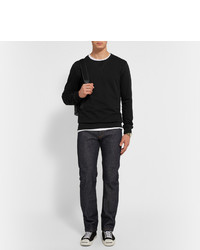 schwarzer Pullover mit einem Rundhalsausschnitt von Nudie Jeans