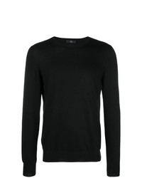 schwarzer Pullover mit einem Rundhalsausschnitt von Fay