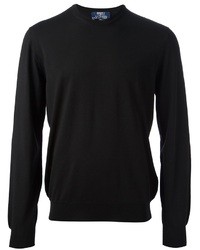 schwarzer Pullover mit einem Rundhalsausschnitt von Fedeli