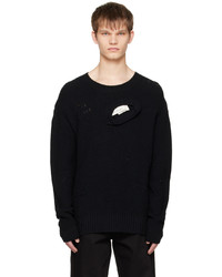schwarzer Pullover mit einem Rundhalsausschnitt von Feng Chen Wang