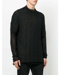 schwarzer Pullover mit einem Rundhalsausschnitt von Rick Owens