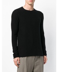 schwarzer Pullover mit einem Rundhalsausschnitt von Ziggy Chen