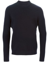 schwarzer Pullover mit einem Rundhalsausschnitt von Folk