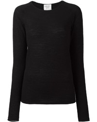 schwarzer Pullover mit einem Rundhalsausschnitt von Forte Forte
