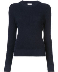 schwarzer Pullover mit einem Rundhalsausschnitt von Frame