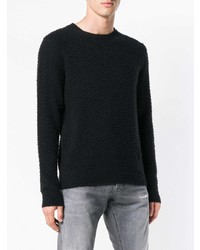 schwarzer Pullover mit einem Rundhalsausschnitt von Dondup