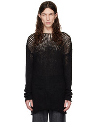 schwarzer Pullover mit einem Rundhalsausschnitt von Gabriela Coll Garments