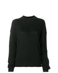 schwarzer Pullover mit einem Rundhalsausschnitt von Gaelle Bonheur