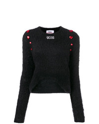schwarzer Pullover mit einem Rundhalsausschnitt von Gcds