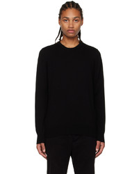 schwarzer Pullover mit einem Rundhalsausschnitt von Ghiaia Cashmere