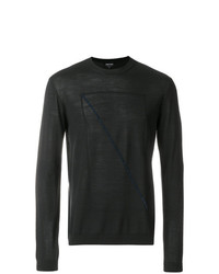 schwarzer Pullover mit einem Rundhalsausschnitt von Giorgio Armani