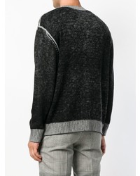 schwarzer Pullover mit einem Rundhalsausschnitt von Diesel