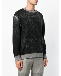 schwarzer Pullover mit einem Rundhalsausschnitt von Diesel