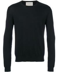 schwarzer Pullover mit einem Rundhalsausschnitt von Gucci