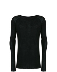 schwarzer Pullover mit einem Rundhalsausschnitt von Haider Ackermann