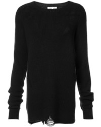 schwarzer Pullover mit einem Rundhalsausschnitt von Helmut Lang