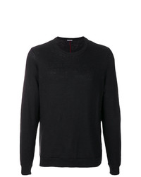 schwarzer Pullover mit einem Rundhalsausschnitt von Homecore