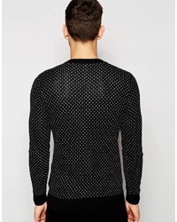 schwarzer Pullover mit einem Rundhalsausschnitt von Selected