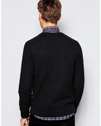 schwarzer Pullover mit einem Rundhalsausschnitt von Selected