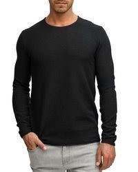 schwarzer Pullover mit einem Rundhalsausschnitt von INDICODE