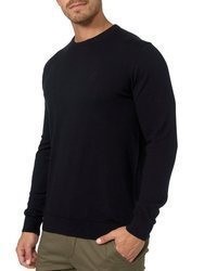 schwarzer Pullover mit einem Rundhalsausschnitt von INDICODE