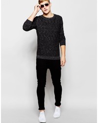 schwarzer Pullover mit einem Rundhalsausschnitt von Jack and Jones