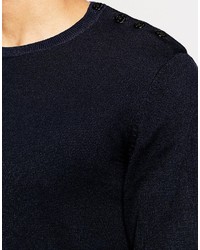 schwarzer Pullover mit einem Rundhalsausschnitt von Jack and Jones