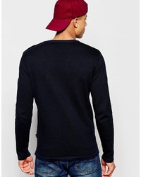 schwarzer Pullover mit einem Rundhalsausschnitt von Jack and Jones