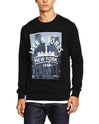 schwarzer Pullover mit einem Rundhalsausschnitt von Jack & Jones