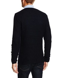 schwarzer Pullover mit einem Rundhalsausschnitt von JACK & JONES PREMIUM