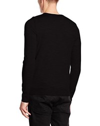 schwarzer Pullover mit einem Rundhalsausschnitt von JACK & JONES PREMIUM