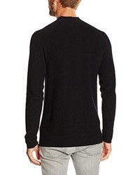 schwarzer Pullover mit einem Rundhalsausschnitt von JACK & JONES PREMIUM