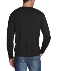 schwarzer Pullover mit einem Rundhalsausschnitt von JACK & JONES PREMIUM