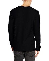 schwarzer Pullover mit einem Rundhalsausschnitt von JACK & JONES PREMIUM