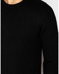 schwarzer Pullover mit einem Rundhalsausschnitt von Jack and Jones