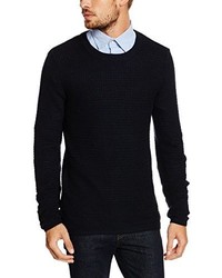 schwarzer Pullover mit einem Rundhalsausschnitt von JACK & JONES PREMIUM