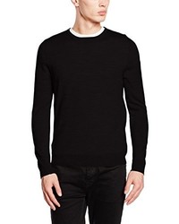 schwarzer Pullover mit einem Rundhalsausschnitt von JACK & JONES PREMIUM