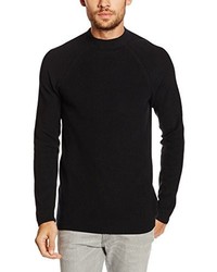 schwarzer Pullover mit einem Rundhalsausschnitt von JACK & JONES PREMIUM